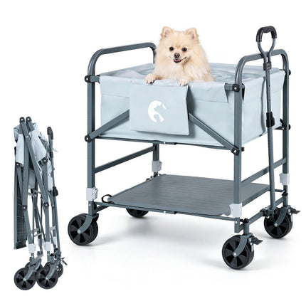 Foldable Dog Bath Cart with Adjustable Height & Wheels