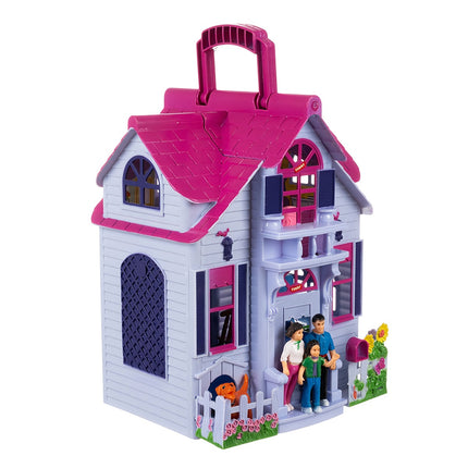 Foldable Dollhouse with 6 Rooms and Furniture Set