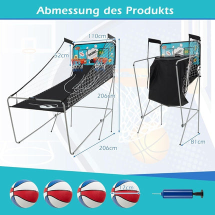 Foldable Electronic Basketball Arcade Game with 8 Modes
