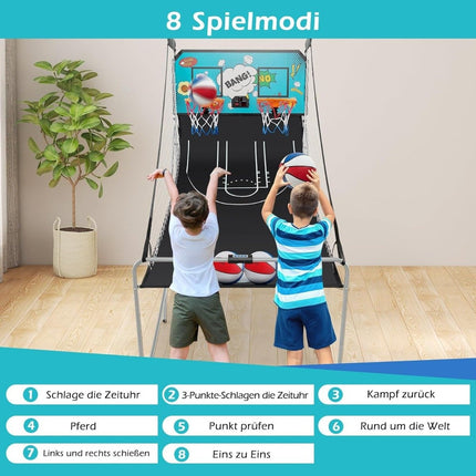 Foldable Electronic Basketball Arcade Game with 8 Modes
