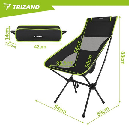 Foldable Fishing Chair, Black, 41x52x86cm, Lightweight