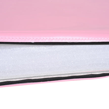 Foldable Fitness Mat with Handles, 180x60x5 cm, Pink