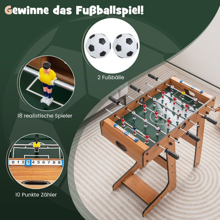 Foldable Foosball Table with Ergonomic Handle, 33x36x109 cm