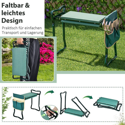 Foldable Garden Kneeler & Seat with EVA Pad and Tool Bag
