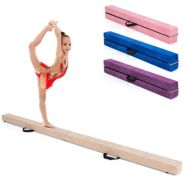 Foldable Gymnastics Balance Beam, 210cm, Suede-Like Surface