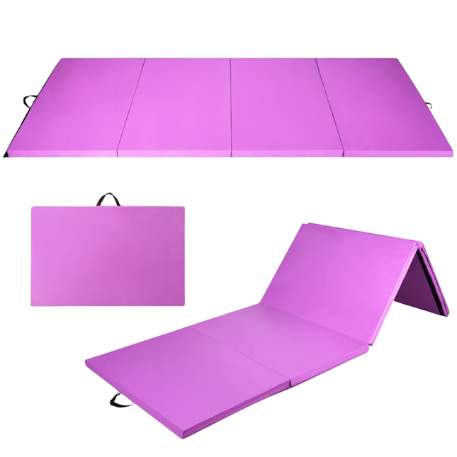 Foldable Gymnastics Mat, 240x116x5 cm, Purple