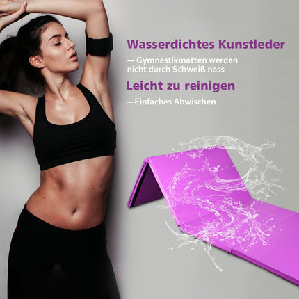 Foldable Gymnastics Mat, 240x116x5 cm, Purple