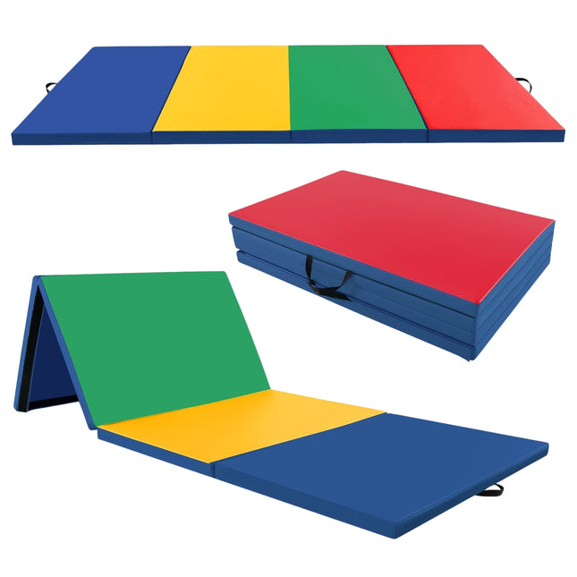 Foldable Gymnastics Mat, 300x117x5 cm, PU Leather