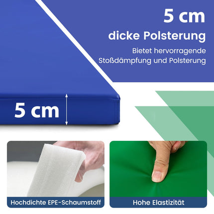 Foldable Gymnastics Mat, 300x117x5 cm, PU Leather