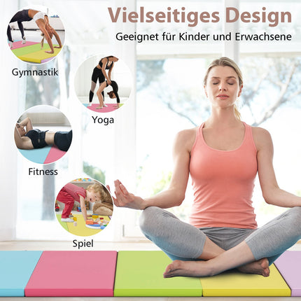Foldable Gymnastics Mat, PU, 200x75cm, Easy Carry