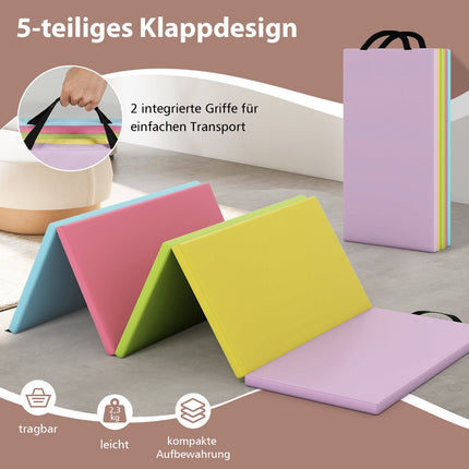 Foldable Gymnastics Mat, PU, 200x75cm, Easy Carry