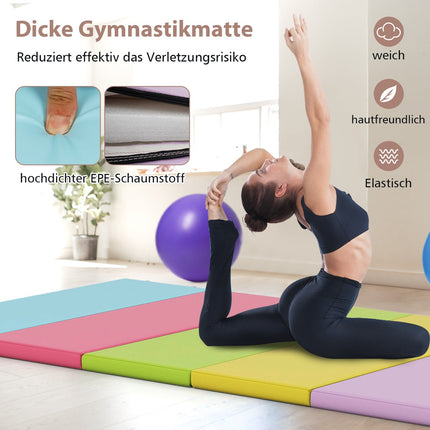 Foldable Gymnastics Mat, PU, 200x75cm, Easy Carry