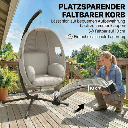 Foldable Hanging Chair with Stand, Adjustable, 120kg Capacity