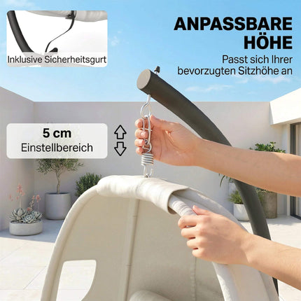 Foldable Hanging Chair with Stand, Adjustable, 120kg Capacity