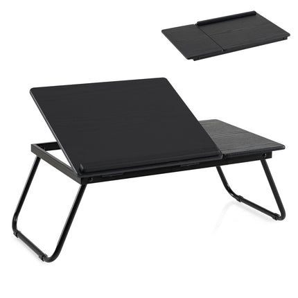 Foldable Laptop Table with Adjustable Angles, MDF & Metal