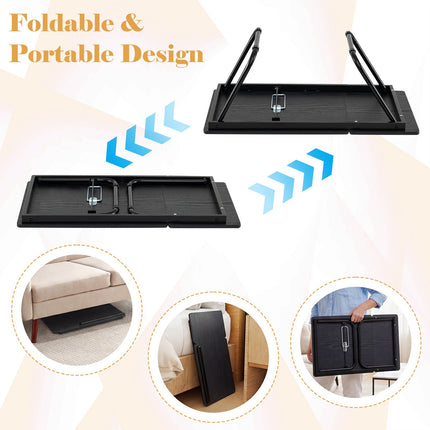 Foldable Laptop Table with Adjustable Angles, MDF & Metal