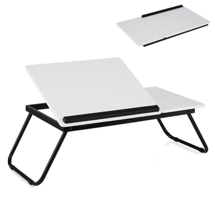 Foldable Laptop Table with Adjustable Angles, MDF & Metal