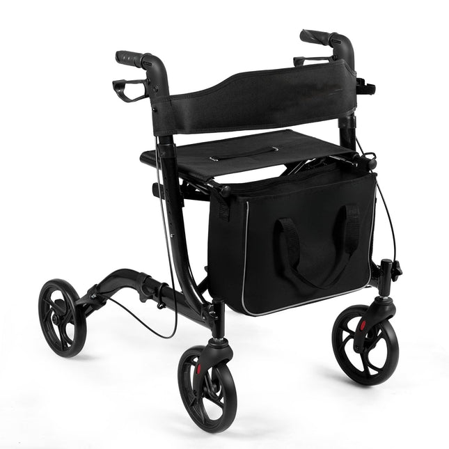 Foldable Lightweight Aluminium Rollator, Adjustable Height