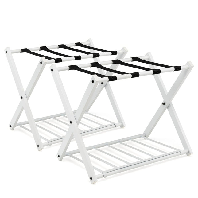 Foldable Luggage Rack Set, 2-Tier, Iron, 60kg Capacity