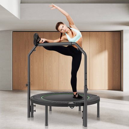 Foldable Mini Trampoline, 40-Inch, 330-Lb, Adjustable Handle