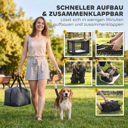 Foldable Pet Carrier, 600D Fabric, 76x54x54 cm, Green