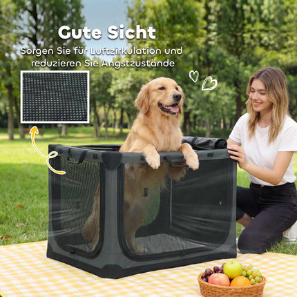 Foldable Pet Carrier, 600D Fabric, 90x64x64 cm, Green