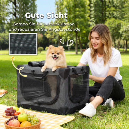 Foldable Pet Carrier, 600D Oxford, 60x42x43 cm