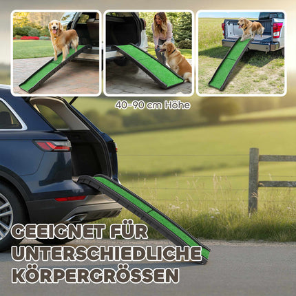 Foldable Pet Ramp for Cars, 155 cm, Non-Slip Surface