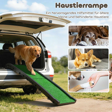 Foldable Pet Ramp for Cars, 155 cm, Non-Slip Surface