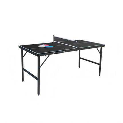Foldable Ping Pong Table with Net, Paddles & Balls, Black
