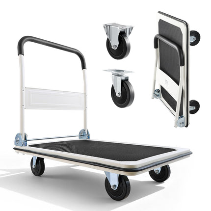 Foldable Platform Truck, 660 lb Capacity, Swivel Wheels