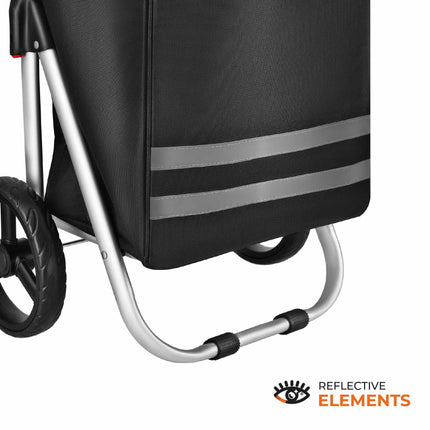 Foldable Shopping Trolley 45L Black, Thermal Interior