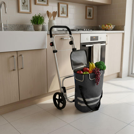 Foldable Shopping Trolley, 45L, Cooler Bag, 35kg Capacity