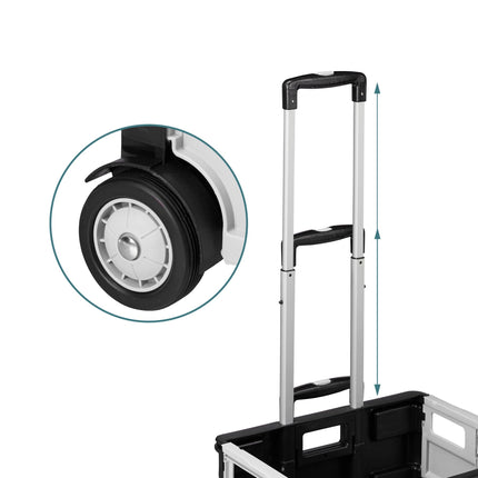 Foldable Shopping Trolley, 50L Capacity, White