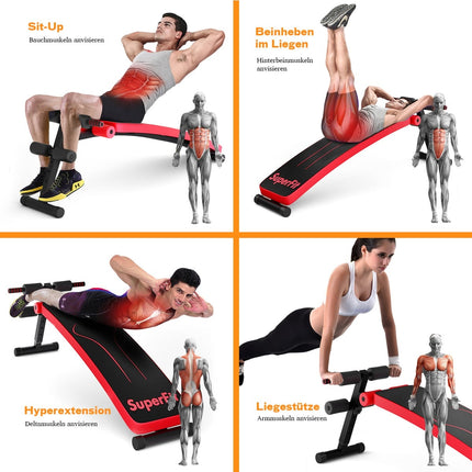 Foldable Sit-Up Bench, Adjustable, 200kg Capacity