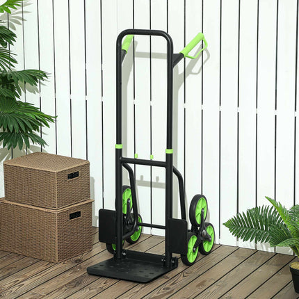 Foldable Stair Climbing Hand Truck, Steel Frame, 120kg Capacity