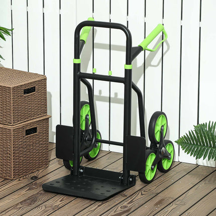 Foldable Stair Climbing Hand Truck, Steel Frame, 120kg Capacity
