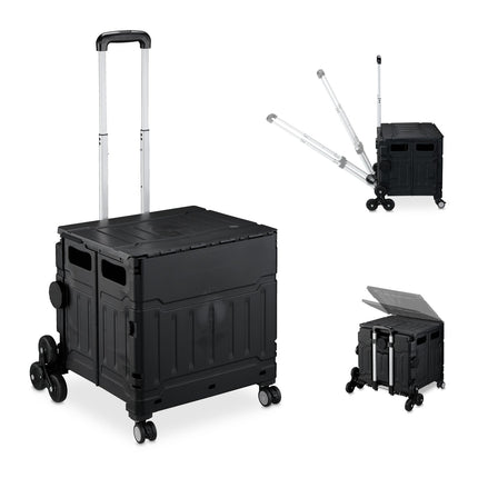Foldable Stair-Climbing Shopping Cart with Telescopic Handle