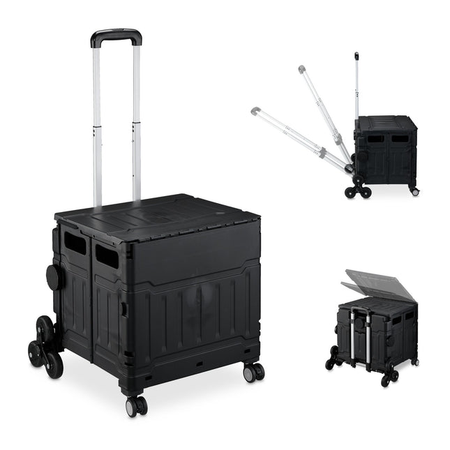 Foldable Stair-Climbing Shopping Cart with Telescopic Handle