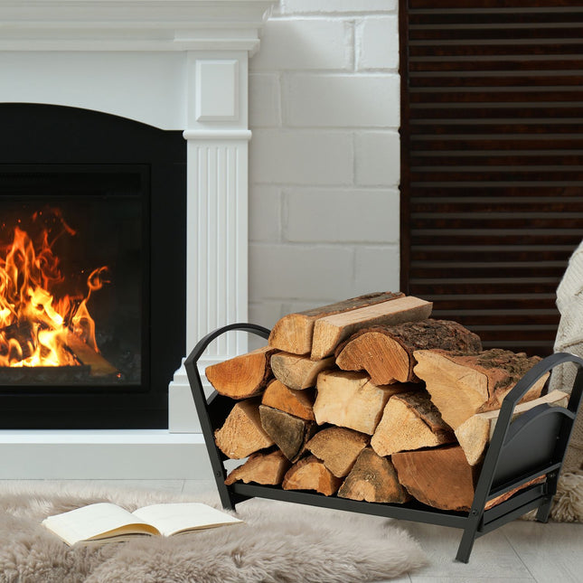 Foldable Steel Firewood Basket with Handles