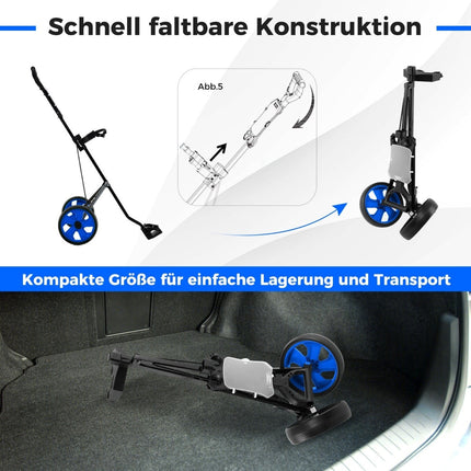Foldable Steel Golf Trolley with Scorecard Holder, 2 Wheels