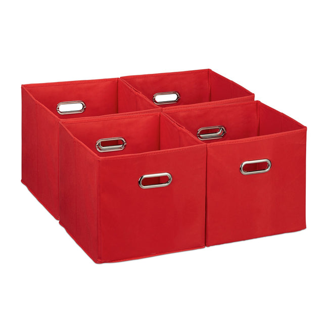 Foldable Storage Baskets – Set of 4, Fabric Organisers