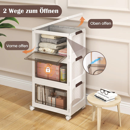 Foldable Storage Box Set with Lids, 3-Pack, 105L, White