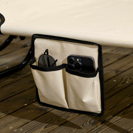 Foldable Sun Lounger Set with Canopy – 5-Position Recline