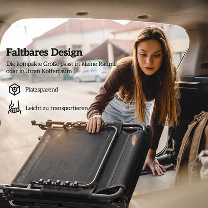Foldable Sun Lounger with Adjustable Backrest and Cushion