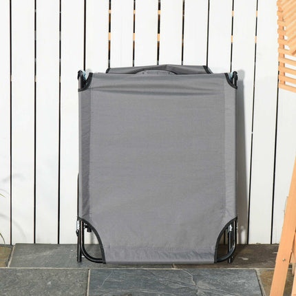 Foldable Sun Lounger with Face Hole, Dark Grey, Steel Frame