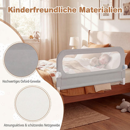 Foldable Toddler Bed Rail, 120x60 cm, Removable Cover