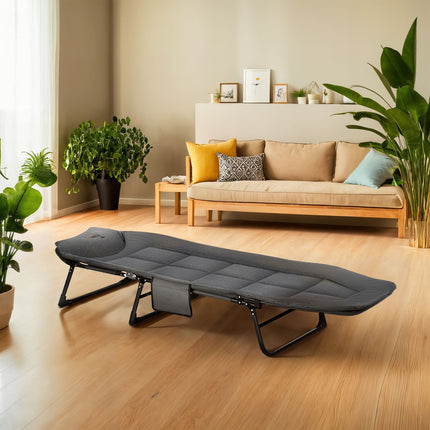 Foldable Tourist Bed, Grey, 200 cm