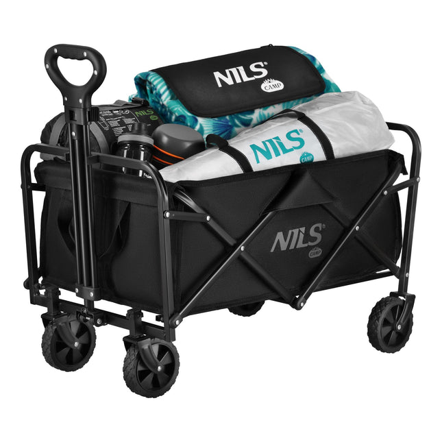 Foldable Tourist Trolley, Black, 70L Capacity, 600D Fabric
