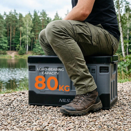 Foldable Transport Box 38L, Grey-Black, PP Material